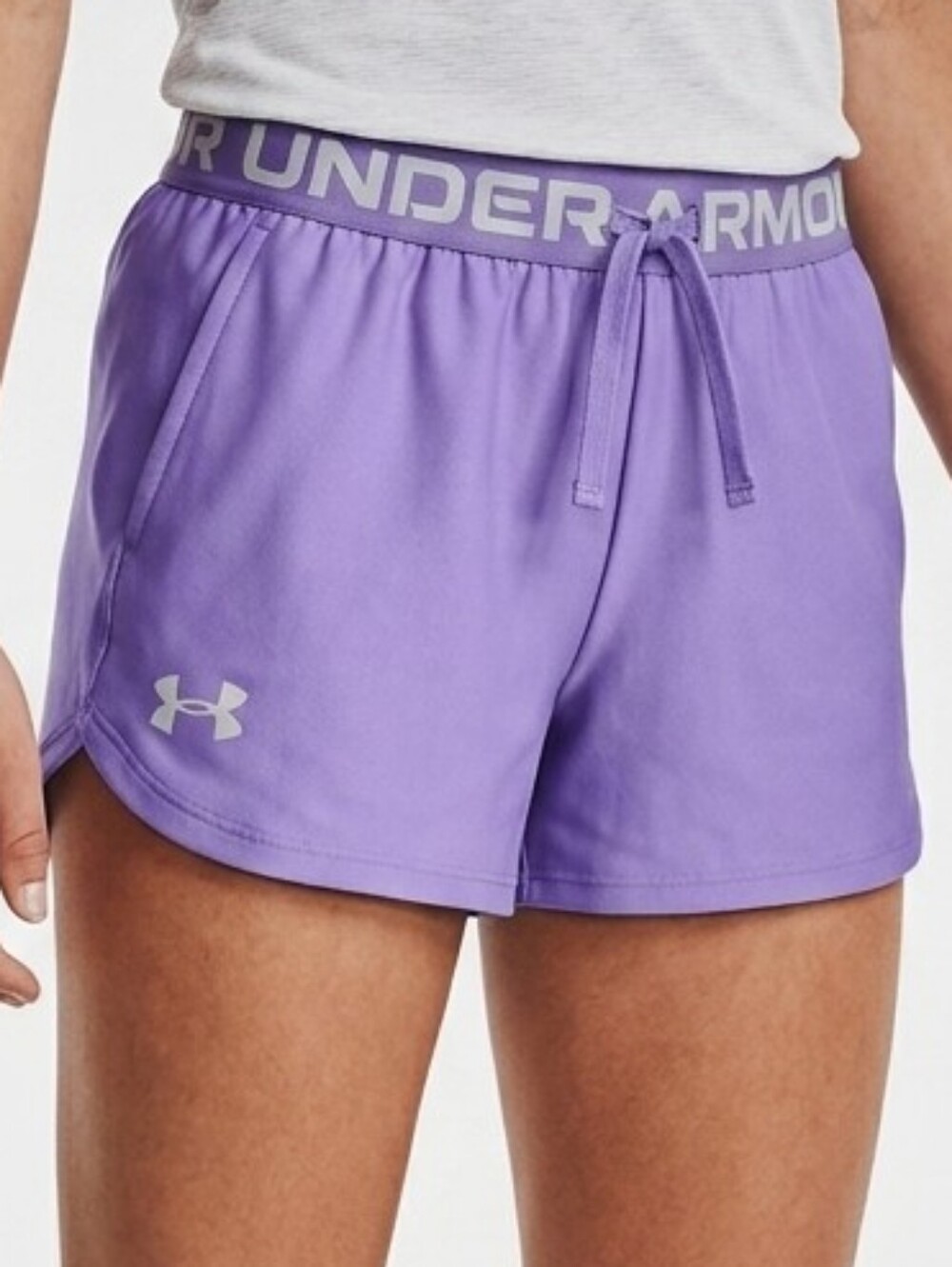 Under Armour Girls Youth Large Athletic Shorts Purple HeatGear Play Up YLG 12/14